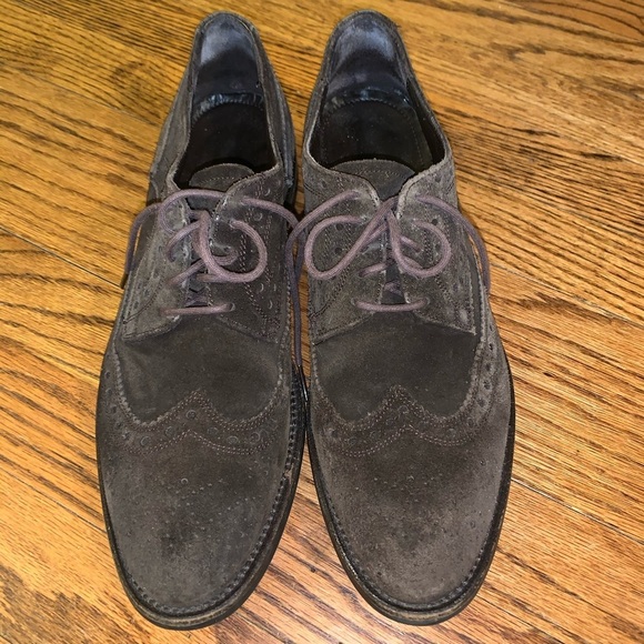 Donald J. Pliner Brown Suede Oxford Wingtip Shoes main image 6